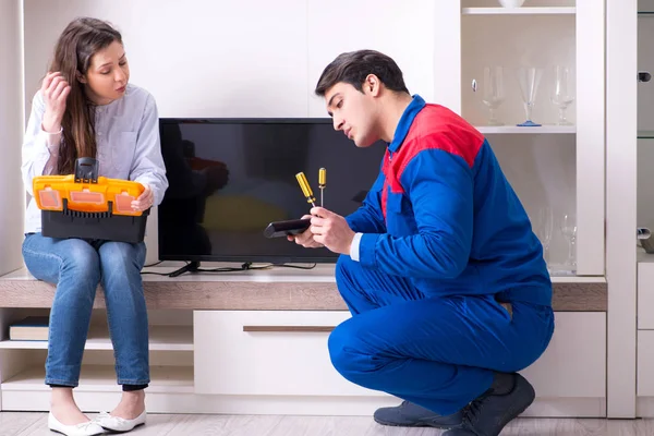 depositphotos_195812900-stock-photo-tv-repairman-technician-repairing-tv LG AC repair and gas refill from LG Problem Service Coimbatore